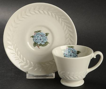 Regents Park Hydrangea Footed Demitasse Cup & Saucer Set by Haviland