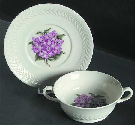 Regents Park Lilac Footed Cream Soup Bowl & Saucer Set