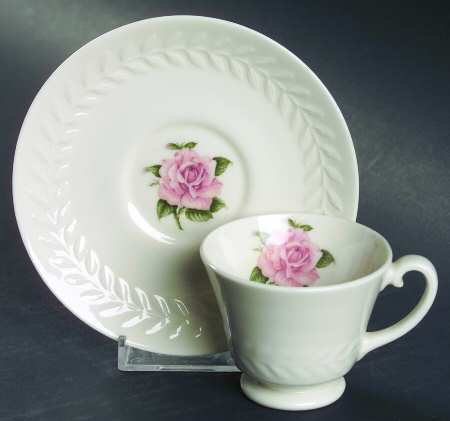 Regents Park Rose Footed Demitasse Cup & Saucer Set