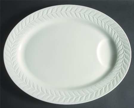 Regents Park White 16" Oval Serving Platter