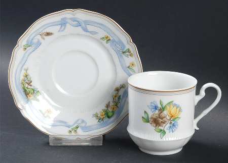 Ribbon Flat Cup & Saucer Set