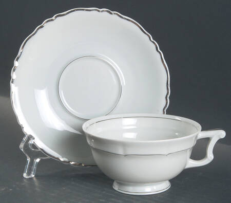 Rivoli (Platinum Trim) Footed Cup & Saucer Set