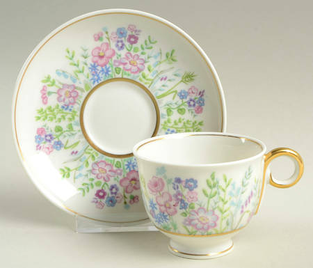 Rock Garden Footed Demitasse Cup & Saucer Set