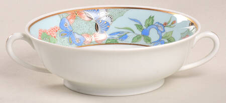 Romantique (White Backgd) Flat Cream Soup Bowl by Haviland