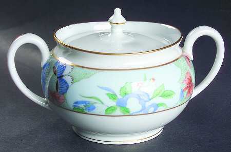 Romantique (White Backgd) Sugar Bowl & Lid