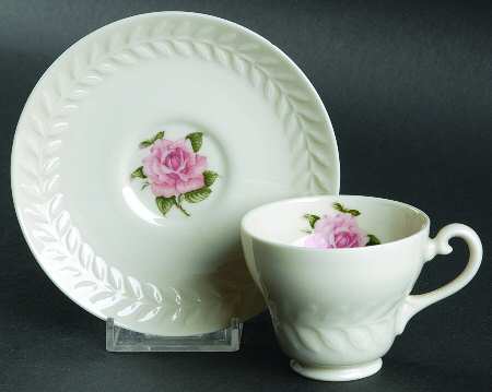 Rose Footed Demitasse Cup & Saucer Set