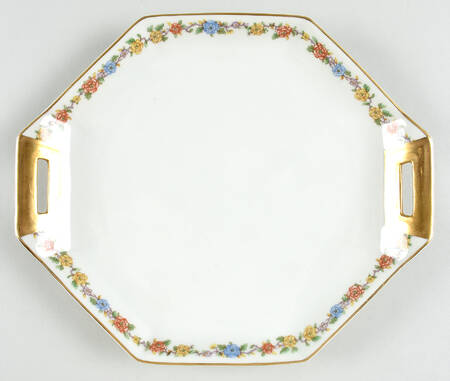 Rosemary (Multicolor Flowers) Handled Cake Plate