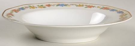 Rosemary (Multicolor Flowers) Rim Soup Bowl