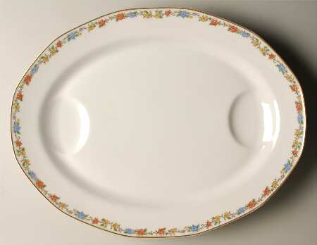 Rosemary (Multicolor Flowers) 18" Oval Serving Platter