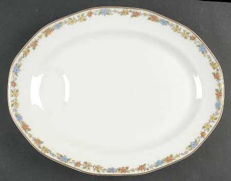 Rosemary (Multicolor Flowers) 13" Oval Serving Platter