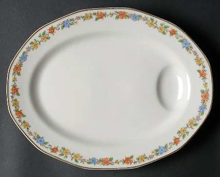 Rosemary (Multicolor Flowers) 11" Oval Serving Platter
