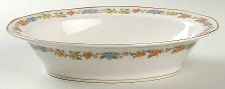 Rosemary (Multicolor Flowers) 9" Oval Vegetable Bowl