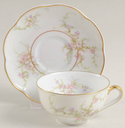 Rosalinde (France, Gold Trim) Commemorative Flat Cup & Saucer Set