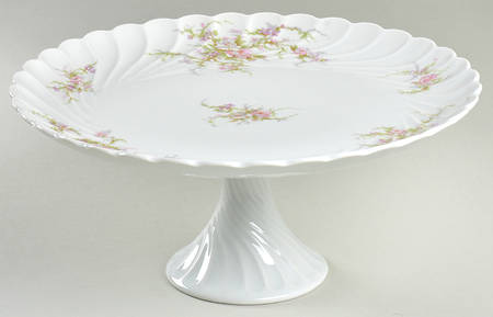 Rosalinde (France, Gold Trim) Footed Cake Plate