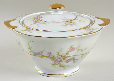 Rosalinde (France, Gold Trim) Sugar Bowl & Lid
