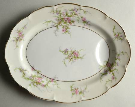 Rosalinde (France, Gold Trim) 11" Oval Serving Platter