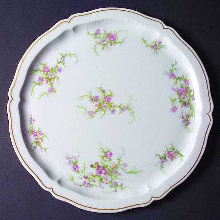 Rosalinde (France, Gold Trim) Round Torte Plate