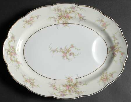 Rosalinde (France, Gold Trim) 13" Oval Serving Platter
