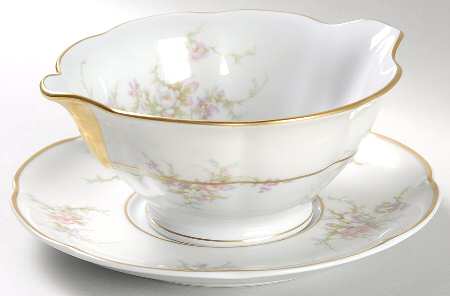 Rosalinde (France, Gold Trim) Gravy Boat & Underplate