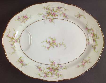 Rosalinde (France, Gold Trim) 13" Oval Serving Platter