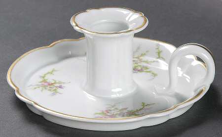 Rosalinde (France, Gold Trim) Handled Candleholder