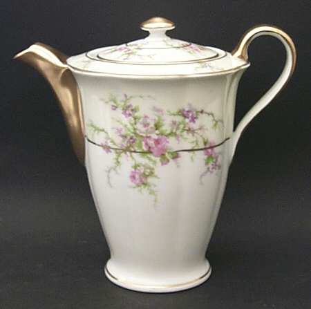 Rosalinde (France, Gold Trim) Coffee Pot & Lid