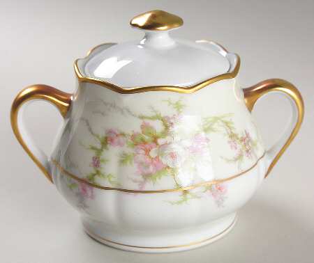 Rosalinde (France, Gold Trim) Sugar Bowl & Lid