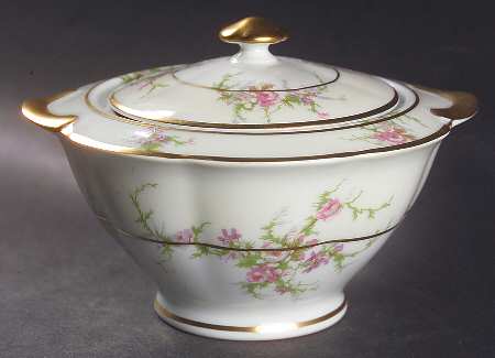 Rosalinde (France, Gold Trim) Sugar Bowl & Lid