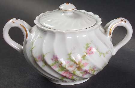 Rosalinde (France, Gold Trim) Mini Sugar Bowl & Lid