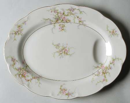 Rosalinde (France, Gold Trim) 11" Oval Serving Platter