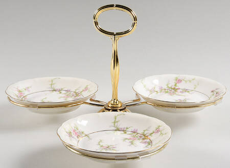 Rosalinde (New York) 7" x 12" 3-Part Relish & Metal Stand (FR) HC
