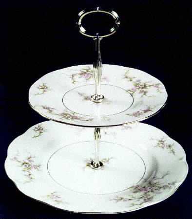 Rosalinde (New York) 6 5/8"-10"  2 Tiered Serving Tray (Dp, Sp) HC
