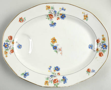 Rose Spray 13" Oval Serving Platter
