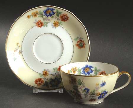 Rose Spray Flat Cup & Saucer Set