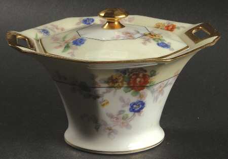 Rose Spray Sugar Bowl & Lid