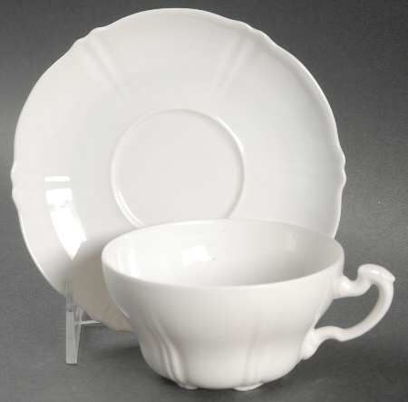 Saint Cloud Flat Cup & Saucer Set by Haviland