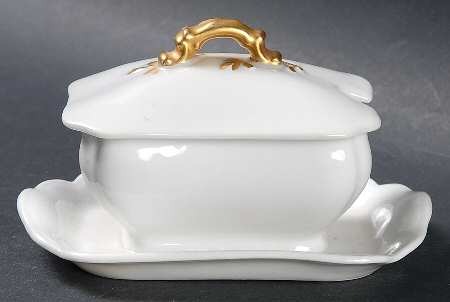 Schleiger 10 Mustard with Lid & Attached Underplate