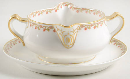 Schleiger 101A Round Gravy Boat/Attached Underplate