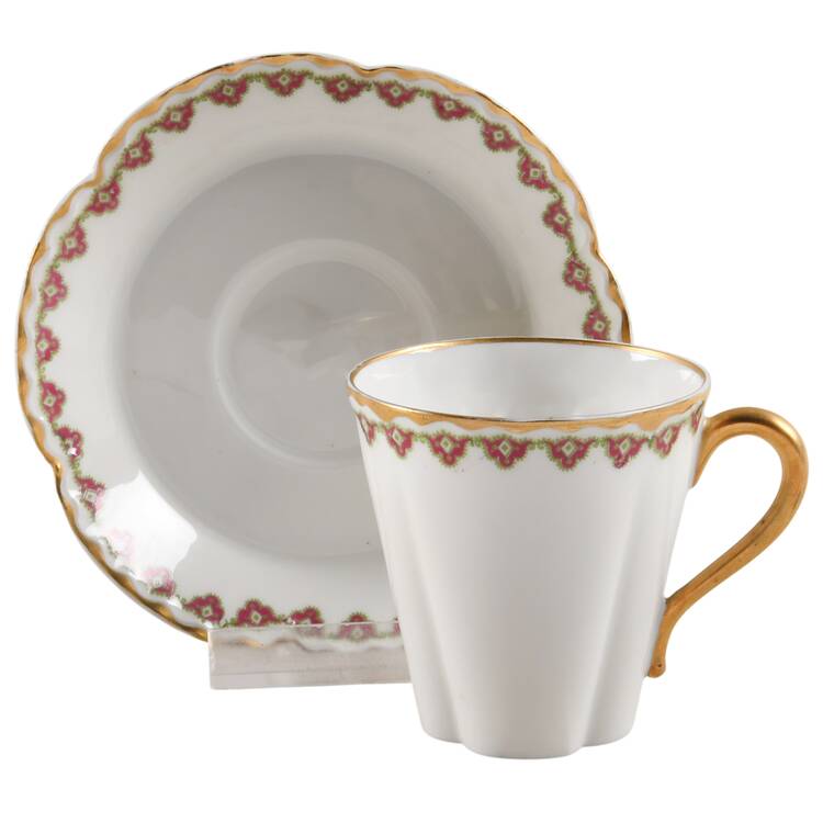 Schleiger 104 Flat Demitasse Cup & Saucer Set