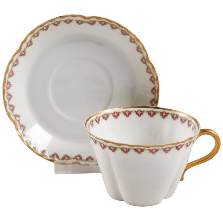 Schleiger 104 Flat Cup & Saucer Set by Haviland