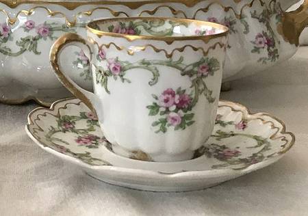 Schleiger 1045a Flat Demitasse Cup & Saucer Set