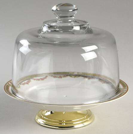 Schleiger 1073A 6 1/2"-7 1/2" Footed Cheese Plate w/ Glass Dome HC