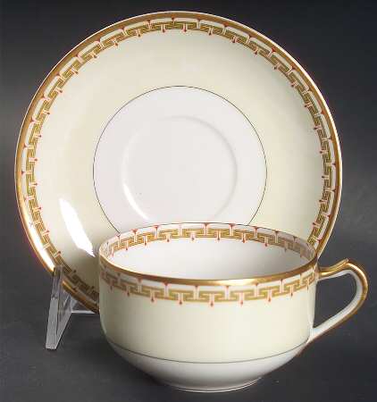 Schleiger 107c Flat Cup & Saucer Set by Haviland