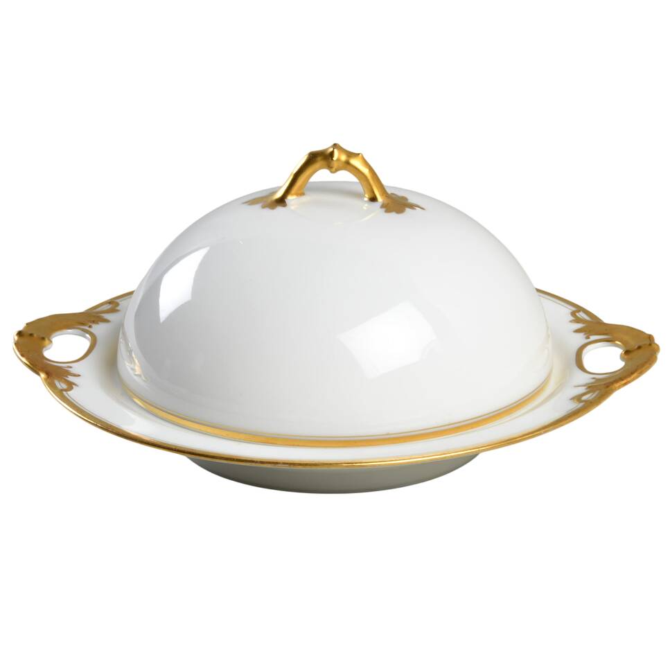 Schleiger 1125 Round Covered Butter with Strainer