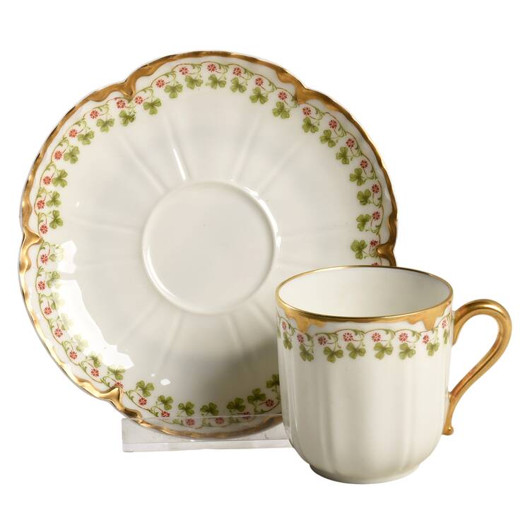 Schleiger 113  Flat Demitasse Cup & Saucer Set