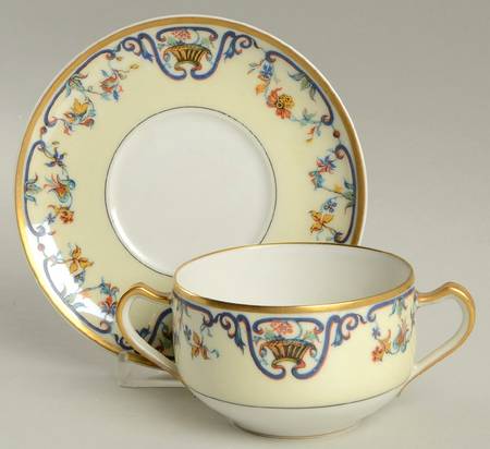 Schleiger 114b Flat Cream Soup Bowl & Saucer Set