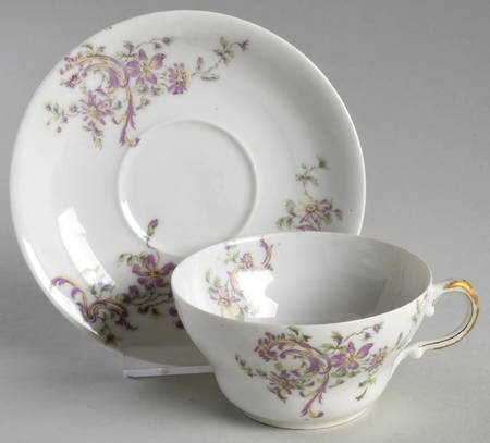 Schleiger 143e Flat Cup & Saucer Set by Haviland