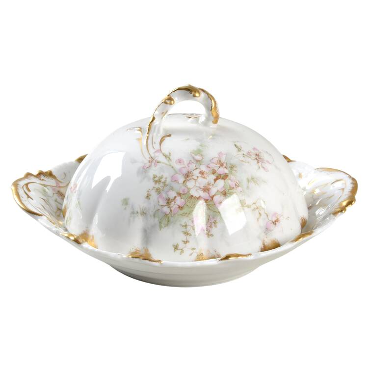 Schleiger 146O Round Covered Butter with Strainer