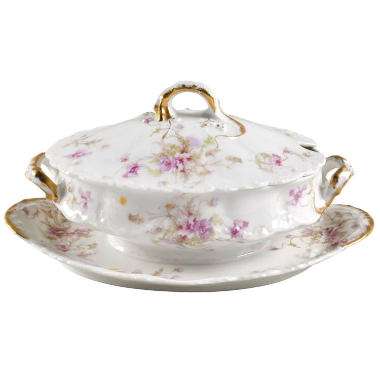 Schleiger 147D Gravy Boat w/Attached Underplate & Lid