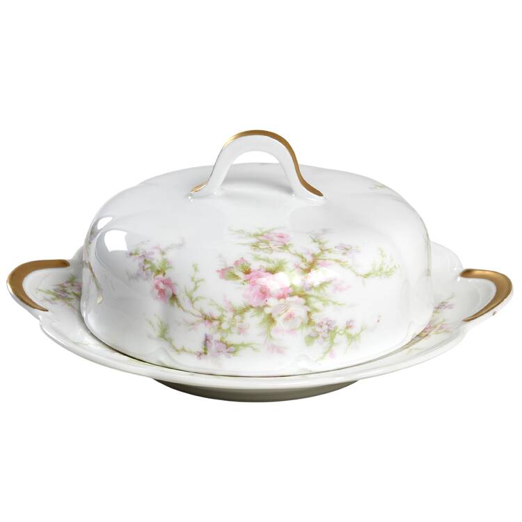 Schleiger 154D Round Covered Butter with Strainer by Haviland